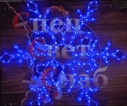 Уличная фигура световая снежинка синяя дюралайт  91 см